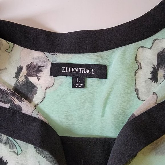 Ellen Tracy Sleeveless Floral print Dressy Blouse L - Picture 8 of 10